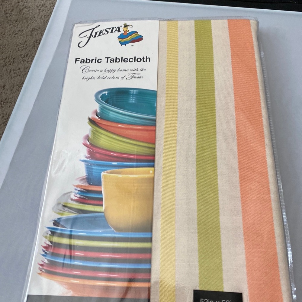 Fiesta fabric tablecloth striped 52x52